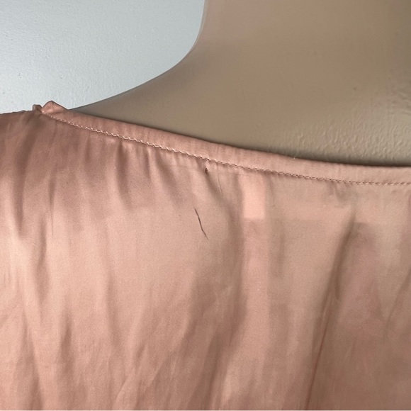 FRAME PINK SHIRRED V-NECK BLOUSE - Picture 10 of 11